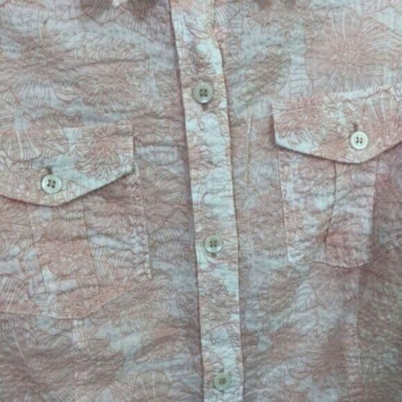 Floral Print Button Down Shirt 3/4 Sleeve Career Casual Blouse - Picture 5 of 14